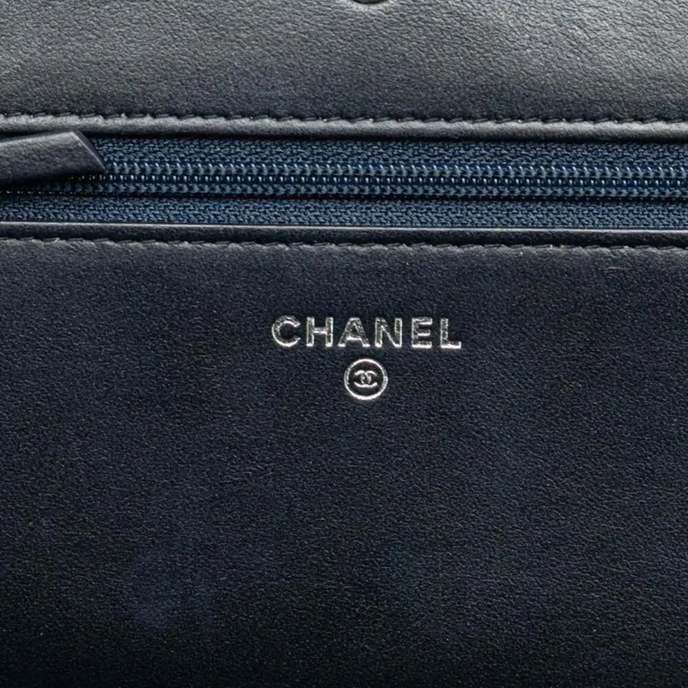 CHANEL Authentic White Leather Deauville Wallet